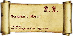 Menyhért Nóra névjegykártya